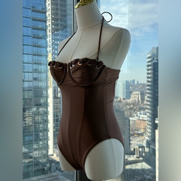 🆕 ZIMMERMANN 🧿 NWOT Devi Balconette Eyelet 1PC Bathing Suit, Sz 0 US 2 - 4 - Picture 8 of 16
